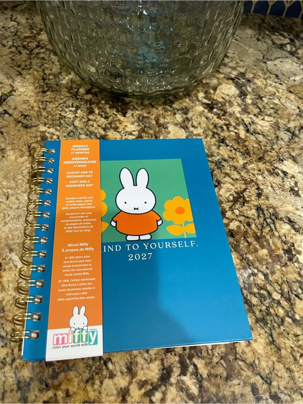 MIFFY 7”x8”” weekly planner August 2026- December 2027 - hardcover spiral NEW!